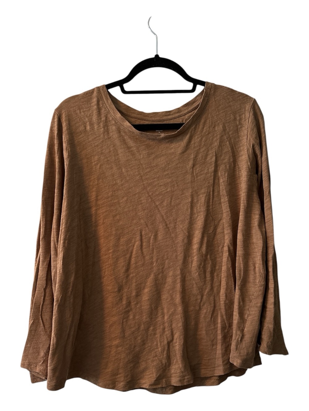 Old Navy Brown Lightweight Long-Sleeve Slub Tee